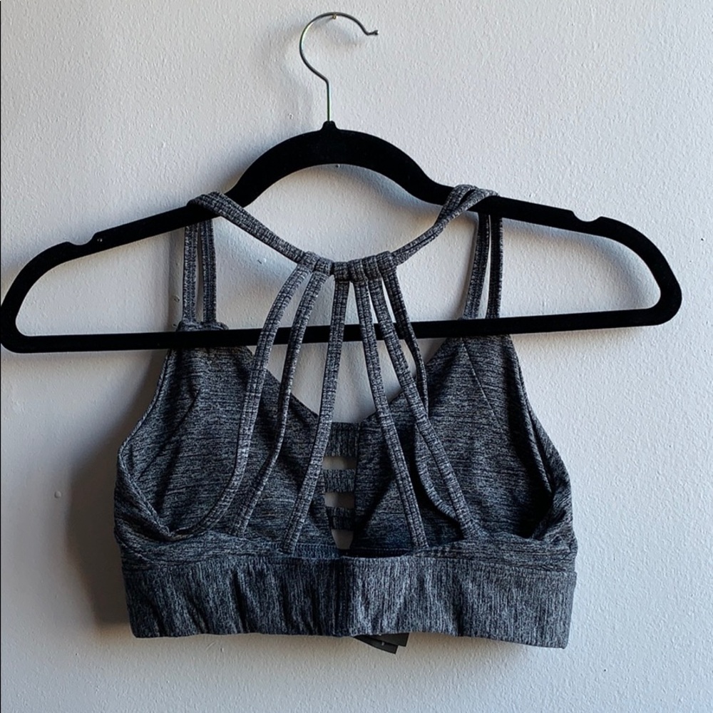 PINK Victoria’s Secret Sports Bra Strappy Grey .